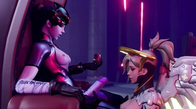 Femdom Futanari Widowmaker Plows through Nubile Neo-Gothic Damsel in Distress 'Mercy' [NeonSin]