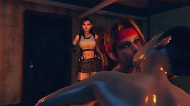 Sweaty Tifa and Jessie get Tight in a Raunchy Threesome [RaizenStudio]