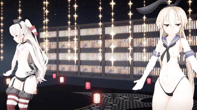 Navy Aces - Shimakaze and Amatsukaze's Hand-in-Hand Rendezvous, MofuMofu Style [MMD R18]