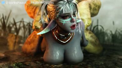 Orc Rapes Dark Elf from Behind