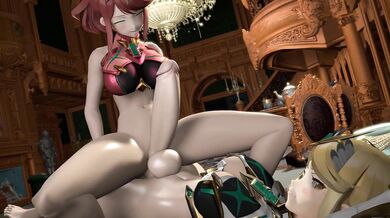 Fucking My Daughter and Her Best Friend, starring Pyra and Mythra, featuring PinkRotten as the Voice Actress