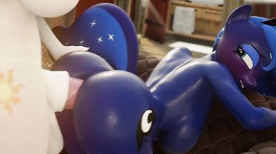 Luna Takes It In the Ass From Futa Celestia Doggy Style - EroStud