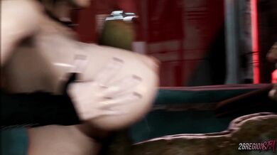 Busty Anime Chick Gets Nailed from Behind in a Virtual World