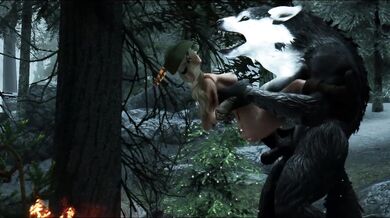 Furry Beast with a Big Dick Rapes Female Human