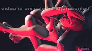 Female alien dominates human males with her massive metal cock