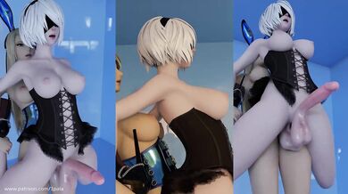 Anal Attack with the Sexy Space Bounty Hunter, Samus and Her Assistant, 2B