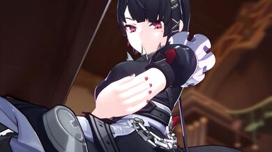 NekoMata Gets a Messy Blowjob from Ellen Joe Under the Bar