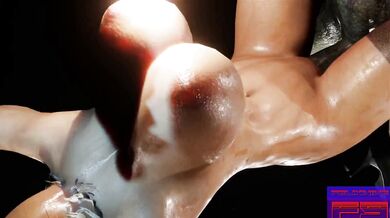 Double Penetration and Spitroast Bondage with Lydia Tekken's Deep Throat Fuck Fest