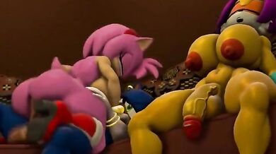 Sonic's Gangbang Orgy with Mina and Amy [blackchaos64]