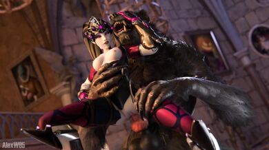 Bitch widow's werewolf sexcapade with audio stimulation!