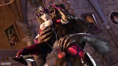 Bitch widow's werewolf sexcapade with audio stimulation!