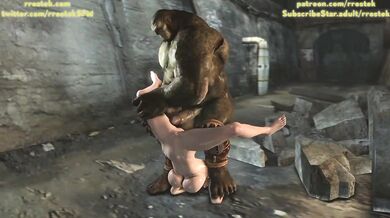 Tina Armstrong gets pounded by a massive Orc cock