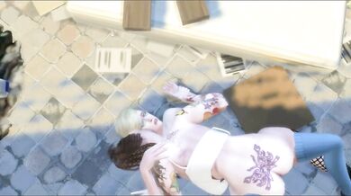 Femboy gets pounded by homeless shemale in the streets.