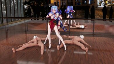 Big Boobed Shemale Blowjob Orgy