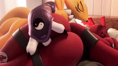 Guilmon's Anal Desires Fulfilled by Renamon's Fingers [Furry Erotica]