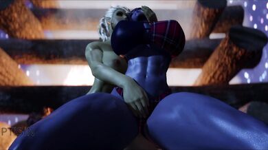 Dark Curvy Elf Gets Nailed by High Juicy Futanari Elf