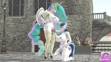 Princess Celestia's radiant facial sex-act