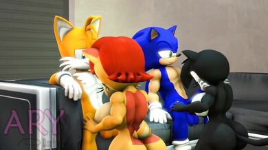 Sonic, Tails, Sally & Hershey's Orgasmic Gangbang Romp!