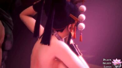 Nyotengu and Ryu's Sexual Performance - Dark Eroticism of the Lotus Flower