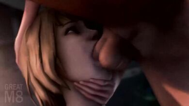 Gaping Maxine Caulfield Gets Huge Cock Shoved Down Her Throat - GreatM8