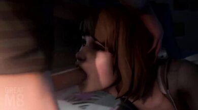 Gaping Maxine Caulfield Gets Huge Cock Shoved Down Her Throat - GreatM8