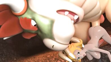 Bowsette drills Peach's asshole like a real life dildo.