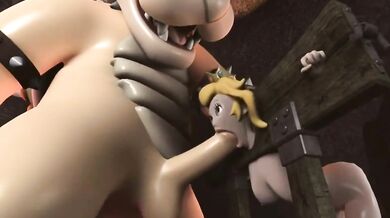 Bowsette drills Peach's asshole like a real life dildo.