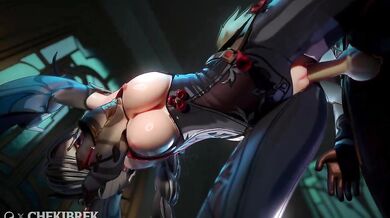 Shenhe [ChekiBrek] could be rewritten as Shenhe's Sexy Breaks, or simply Shenhe's Cheeky Breaks.
