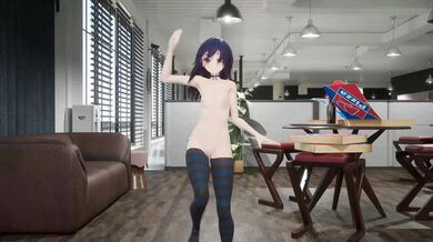 Blue-haired Marshall Maxes Out with the Dark Dancing Nudes in Hentai MMD!