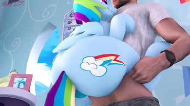 God of Fury Pounds Rainbow Dash's Tight Pink Pussy in Epic Interracial Threesome