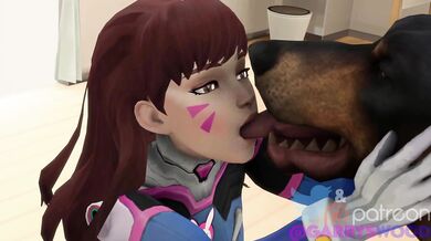 D.Va's Doggy Style Make-out Session