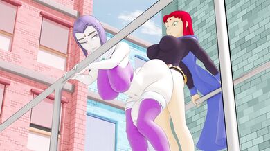 Starfire Fucks Raven [FutanariXFutanari][Petrefora][No Male Genitals]