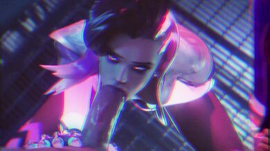 Dreamy Lesbian Romp: Sombra and Dva's Passionate Embrace in 'Cerulean'