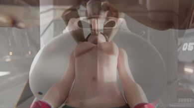 Riding Overwatch's Shaft with Tracer and Mercy's Loving Pussies