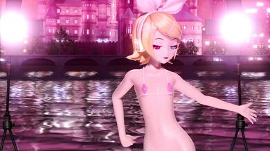 Female Protagonist Rin Enjoys Threesome with Mega39's Modified Body and Retro Nostalgia in 'Project Diva'