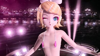 Female Protagonist Rin Enjoys Threesome with Mega39's Modified Body and Retro Nostalgia in 'Project Diva'