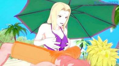 Naruto's Giant Shadow Clone Fucks Tsunade in Public