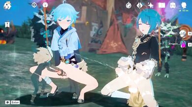 Brainwashed Chongyun xingqiu and Masturbating