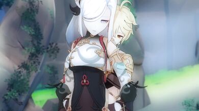 Intense Leg Fuck Session with Shenhe and Aether in 'Thighjob [kallenz]'