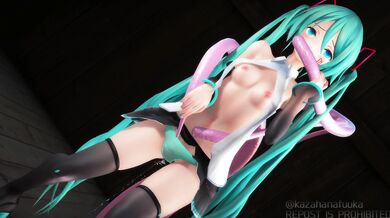 Tentacles Violently Ejaculate on Miku's Wet FukkaMMD
