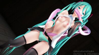 Tentacles Violently Ejaculate on Miku's Wet FukkaMMD