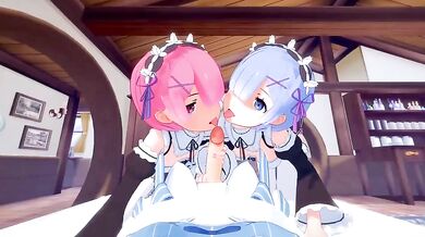 Ménage à trois with twin brothers, Felix, Rem and Ram