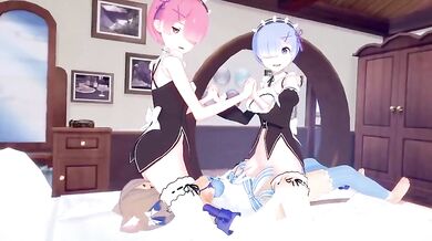 Ménage à trois with twin brothers, Felix, Rem and Ram