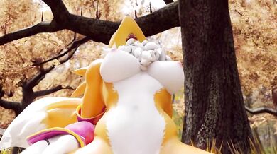 Tail-riding Renamon Furry Fuck