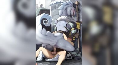 Human on Anthro Lizard Action by Etheross