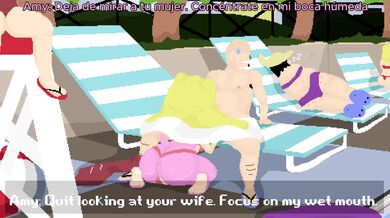 Una desconocida en urgente necesidad encuentra a Amy Rose en la piscina pública de habla española.