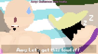 Una desconocida en urgente necesidad encuentra a Amy Rose en la piscina pública de habla española.