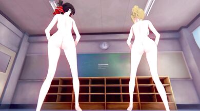 [KKS/MMD] [WiggleWiggle] Horny as Fuck Kaguya Shinomiya and Ai Hayasaka Licking Each Other's Pussies in Kaguya-sama: Love is War