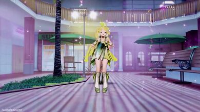 Tentacle sex with a beautiful woman in a futuristic dance club