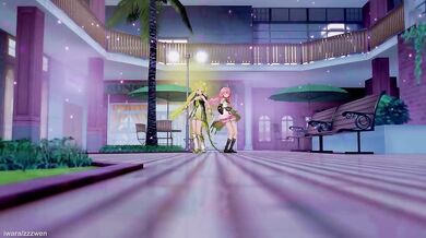 Tentacle sex with a beautiful woman in a futuristic dance club